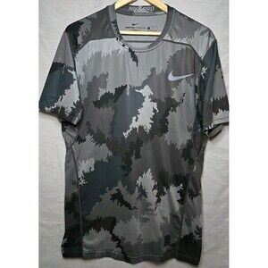 Nike Pro Combat Hyper Cool Shirt Mens Large Gray Camo Fitted Performance Swoosh